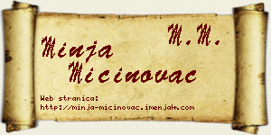 Minja Mićinovac vizit kartica